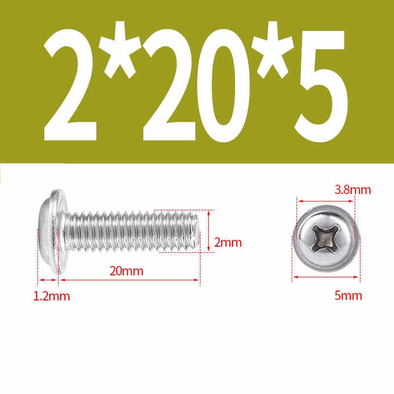 Phillips Flanged Pan Head Machine Screws M1.4 to M4 Multiple Lengths