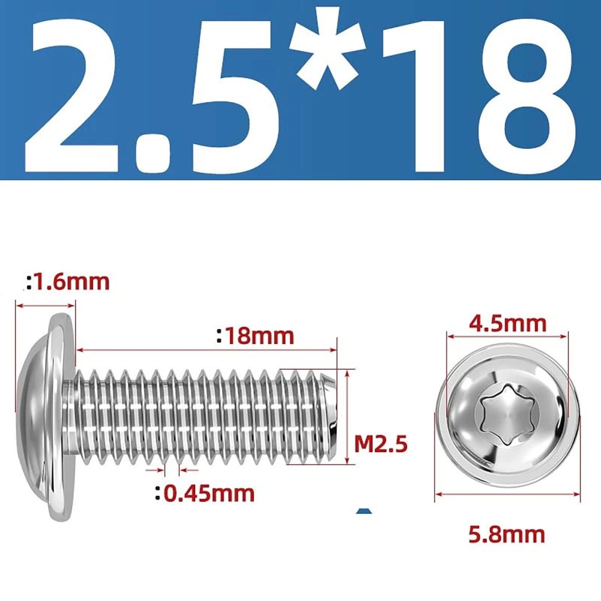 Torx Flanged Button Head Screws — 18 - 8 Stainless Steel, ISO 7380 - 2, M2 to M8 - HomeDIYer