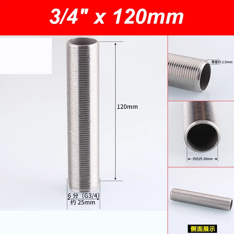 A2 Stainless Steel Male Threaded Rod Connector Stud — Pipe Fitting Bar