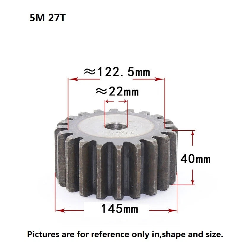 5 Modulus 12T-35T Spur Gears pitch 15.7mm 45# Steel Pinion Motor Gear Thick 50mm