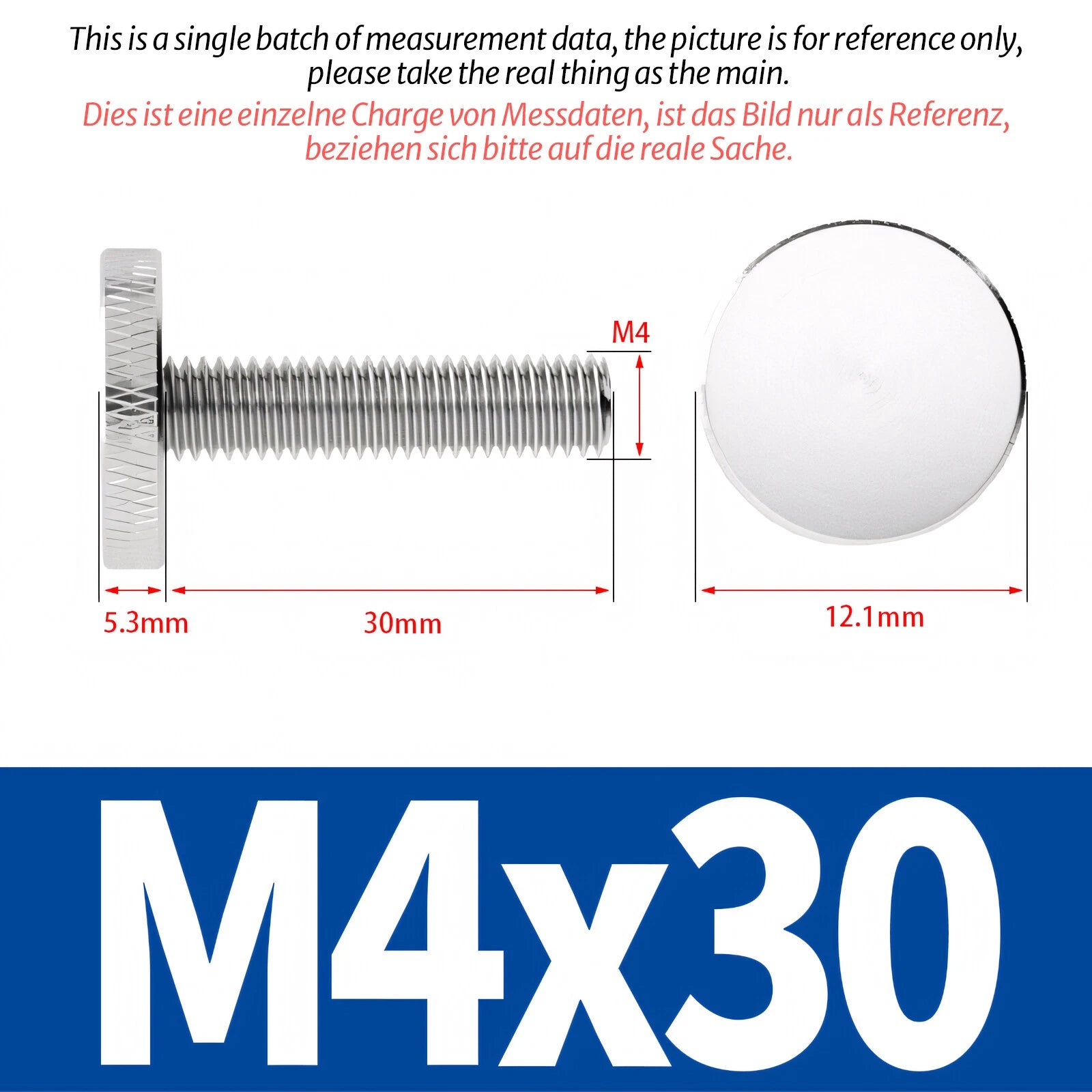 Knurled Thumb Screws with Large Flat Head — A2 Stainless Steel & Galvanized, M3 to M10