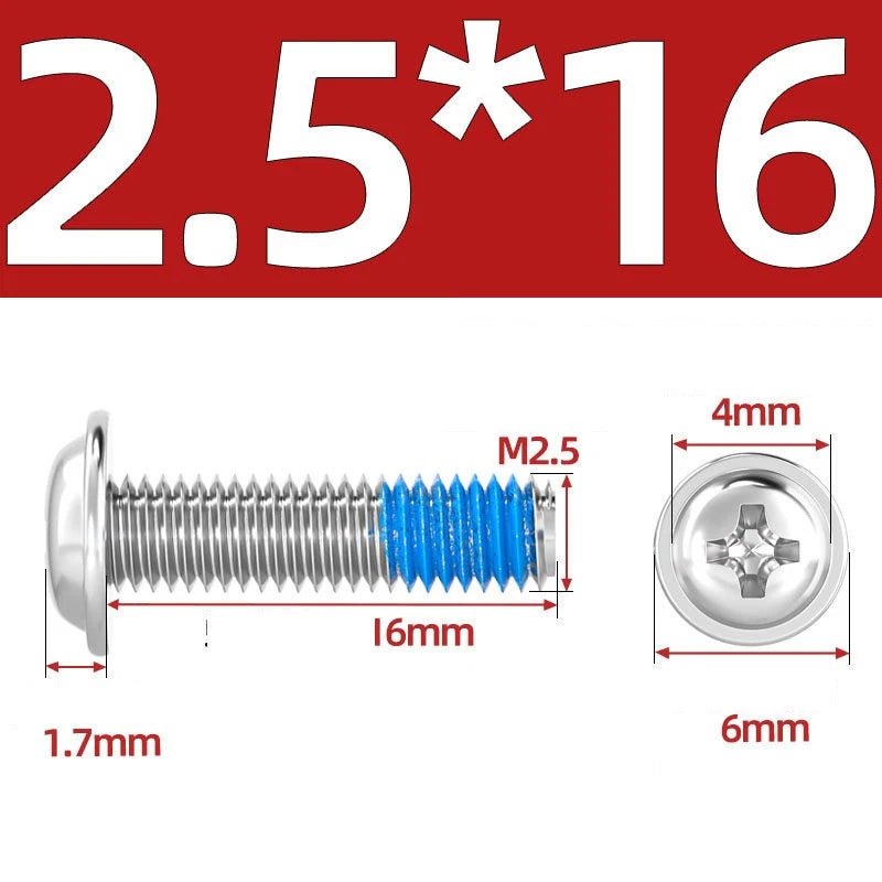 A2 Stainless Steel Phillips Flanged Button Head Machine Screws — M2 to M6, Built - In Washer Face - HomeDIYer