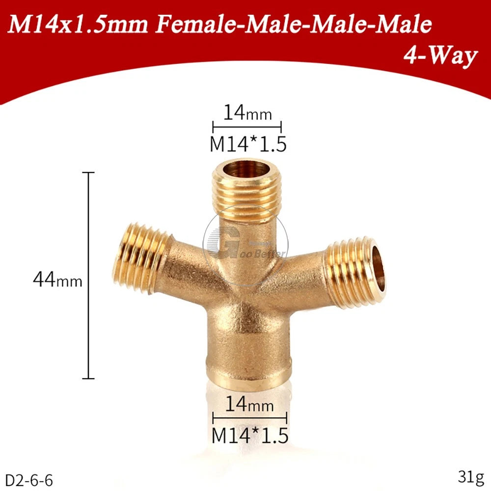 M14x1.5mm M22x1.5mm Brass Fittings — Elbow, Tee, Cross, Y-Piece & Adapter Sprayer Joints