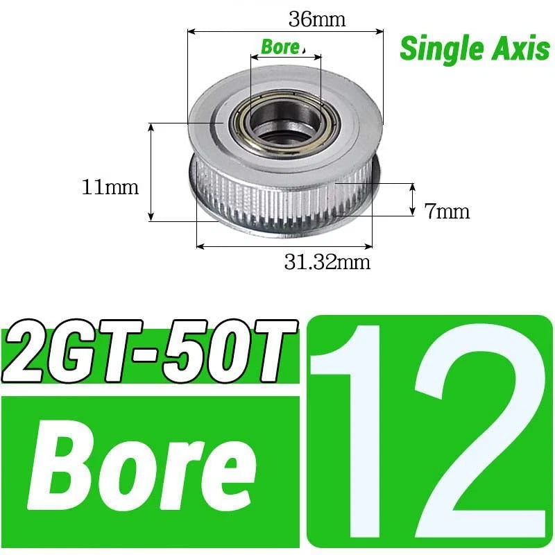 GT2 Timing Belt Pulley 16-100 Teeth 6-10mm Teeth Width Bore 3mm-25mm For 3D