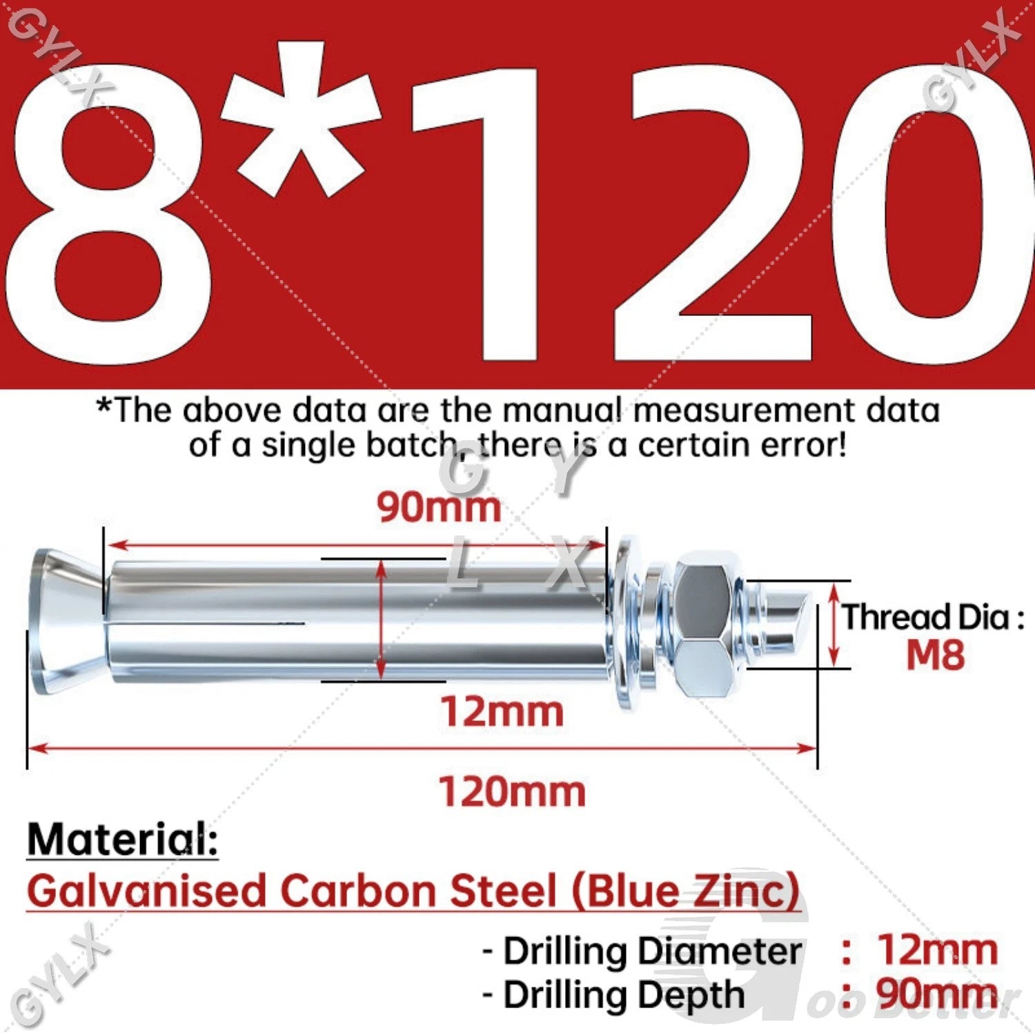 Concrete Expansion Bolts Wall Anchor Screws — M6 to M20 | Stainless Steel & Zinc Plated