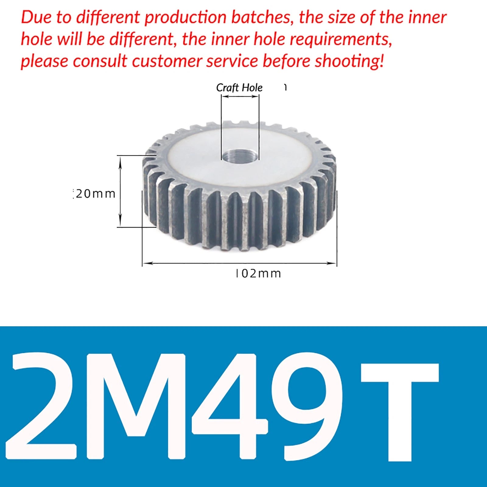 1/1.5/2 Mod 12T-150T Spur Gear 45# Steel Pinion Gear Thickn10-20mm Transmission