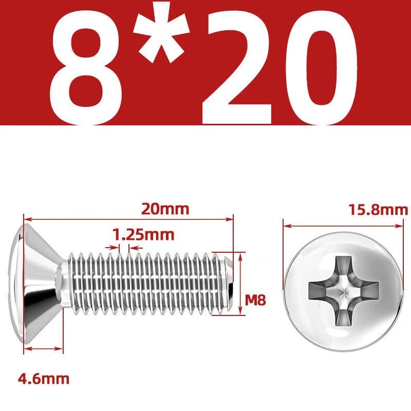 Phillips Oval Head Machine Screws Stainless Steel — M1.6 to M10, All Sizes - HomeDIYer
