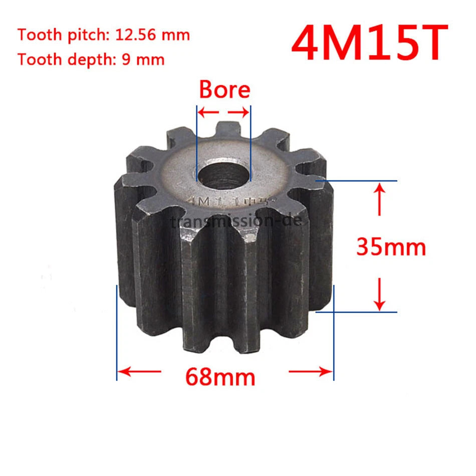 Mod 2/2.5/3/4/5 Spur Gear 10T-63T 45# Steel Pinion Gear Metal Gear Thick 20-40mm