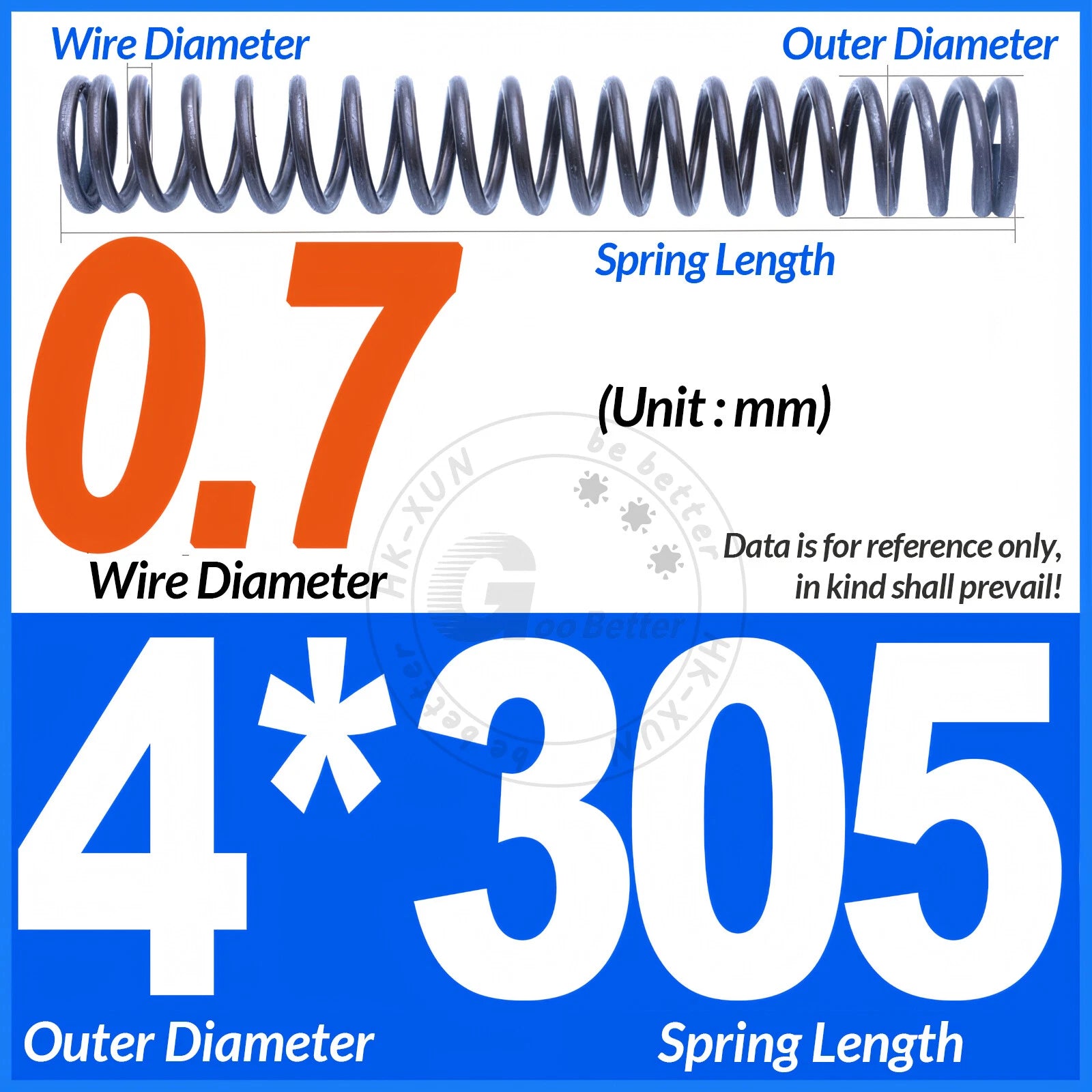 Length 305mm Compression Spring Pressure Springs OD 3-60mm Wire Dia 0.3mm-6.0mm
