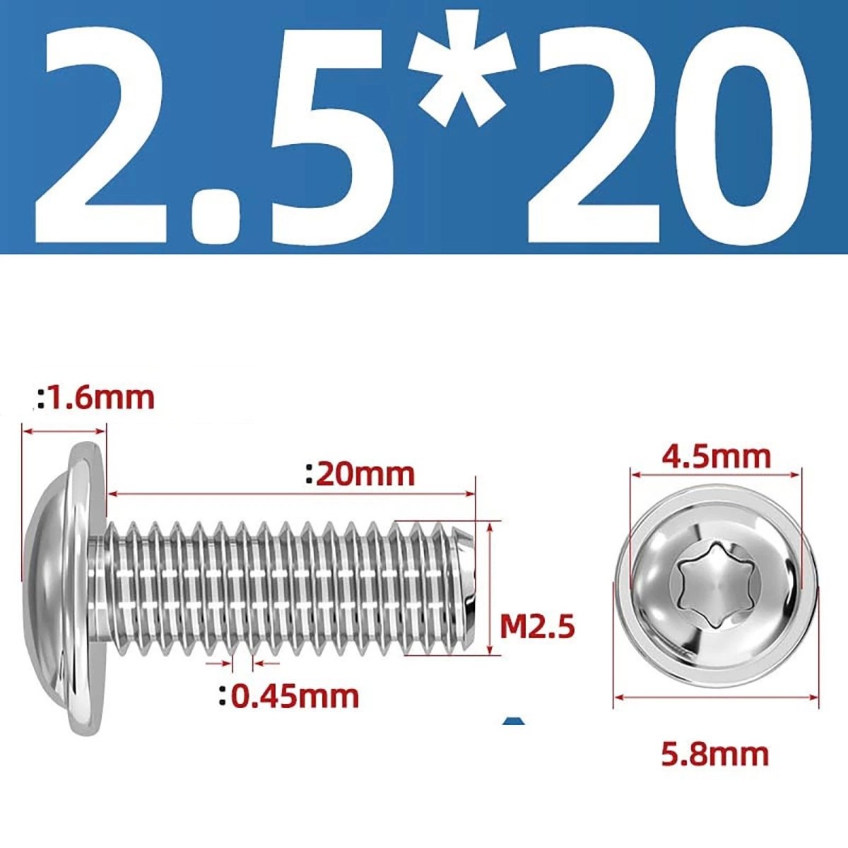 Torx Flanged Button Head Screws — 18 - 8 Stainless Steel, ISO 7380 - 2, M2 to M8 - HomeDIYer