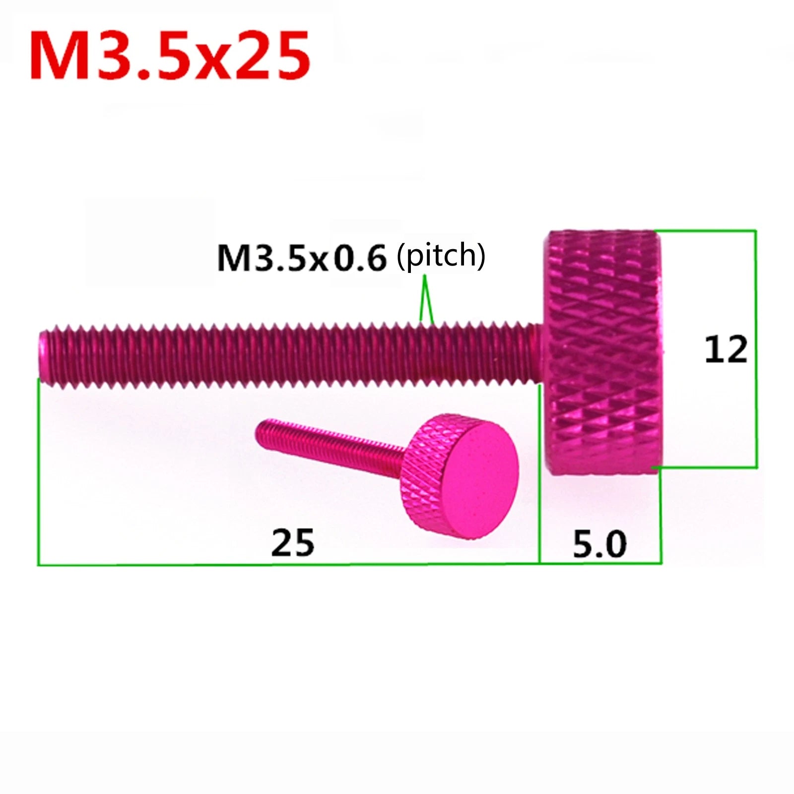 M3 / M3.5 Knurled Thumb Screws – Anodized Aluminum Alloy Round Knob Bolts
