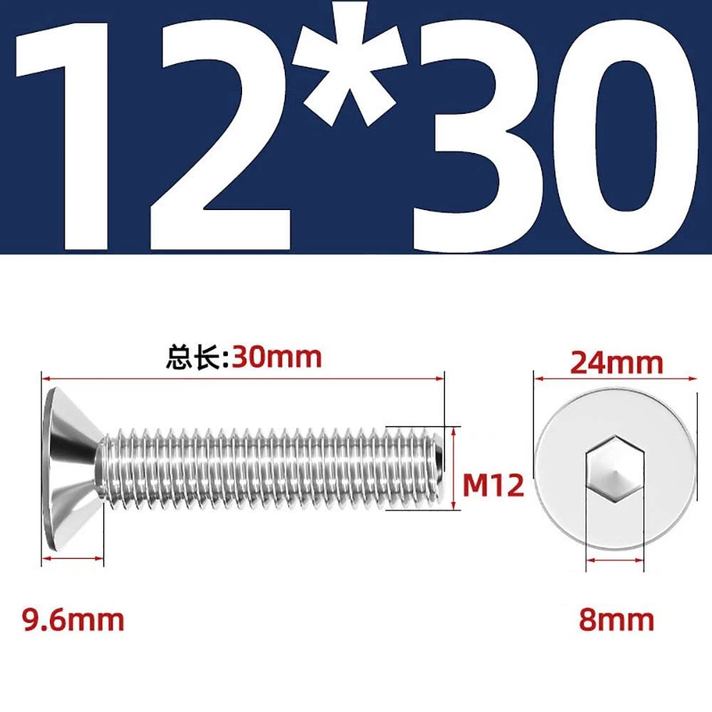 Countersunk Hex Socket Screws – A2 Stainless Steel, M2 to M16, DIN 7991, Fully Threaded
