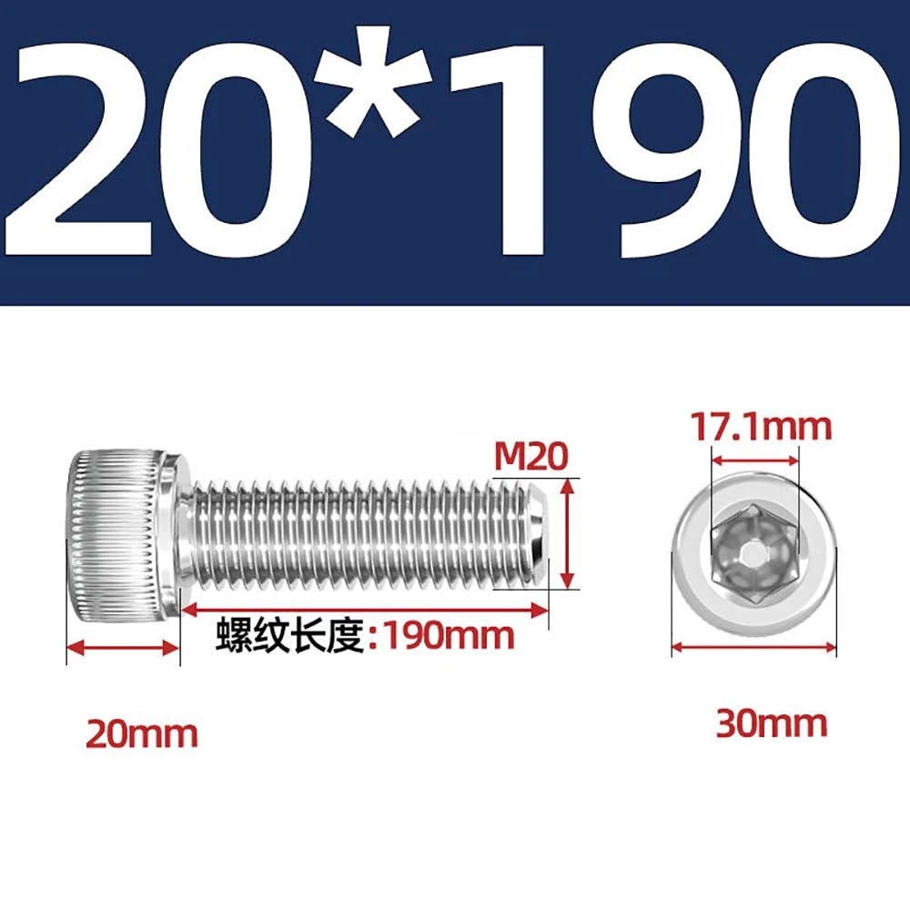 Socket Head Cap Screws – A2 Stainless Steel, M6 to M24, Hex Drive (DIN 912)