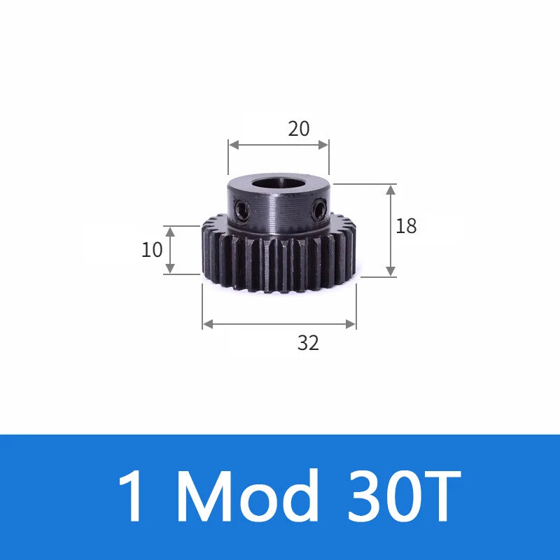 Spur Gears 1 Mod Transmission Gear With Step 45# Steel Pinion Motor Gear 12T~52T