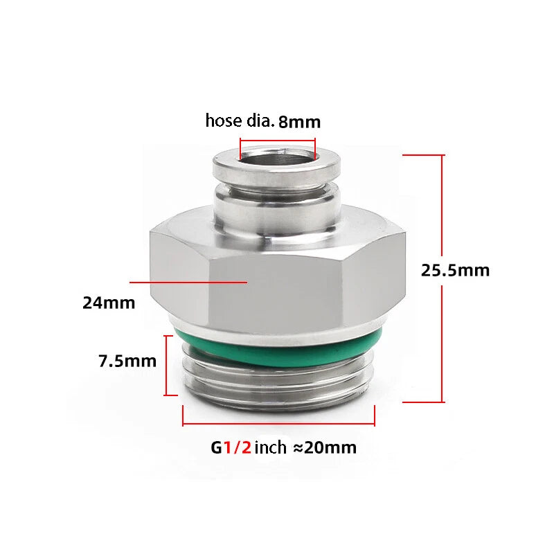 304 Stainless Steel Compression Fitting Female Straight Coupling Connector