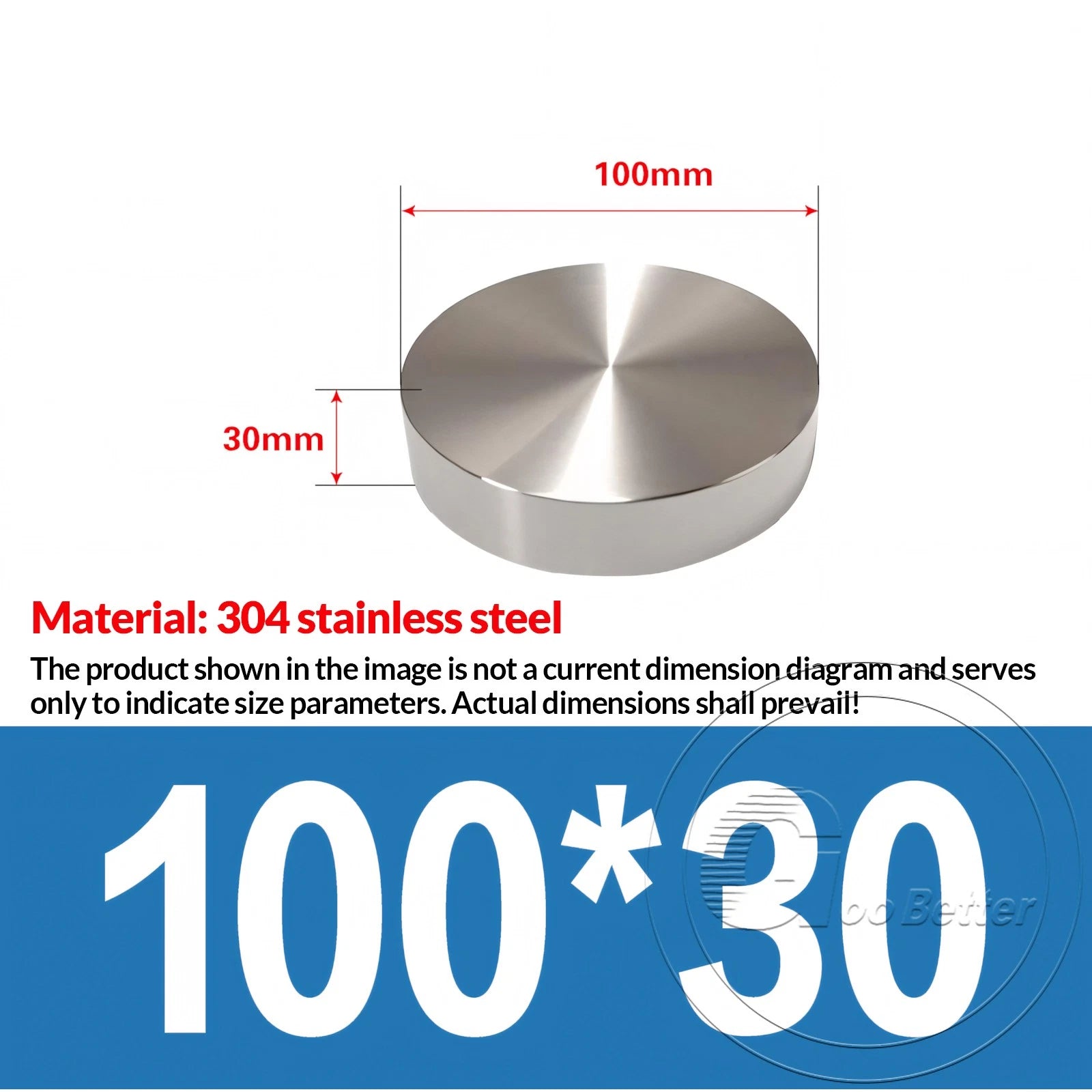 Ø 20-100mm Stainless Steel Blank Round Disc 304 Grade Metal Sheet Thick 20/30mm
