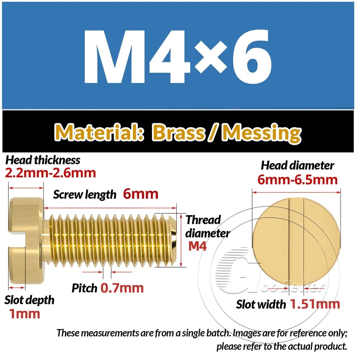 Brass Slotted Pan Head Machine Screws — M2 to M10, Multiple Lengths - HomeDIYer