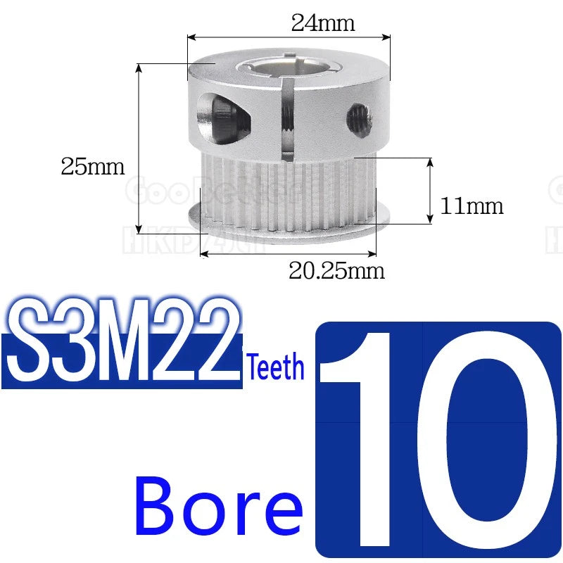 S3M Timing Pulley Belt Synchronous Wheel Gear 3D Printer Bore 5-15mm 20-28 Teeth