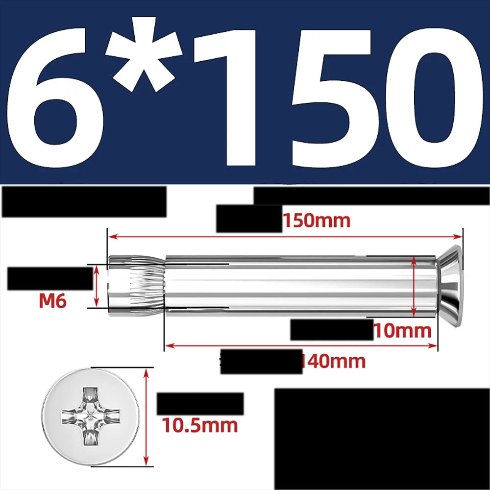 Sleeve Anchor Countersunk Phillips Expansion Bolts M6–M12 | 304/201 SS & Zinc