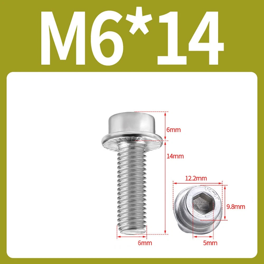 M5–M12 Flange Cap Head Hex Socket Screws – 304 Stainless Steel, Fully Threaded (8–60mm)