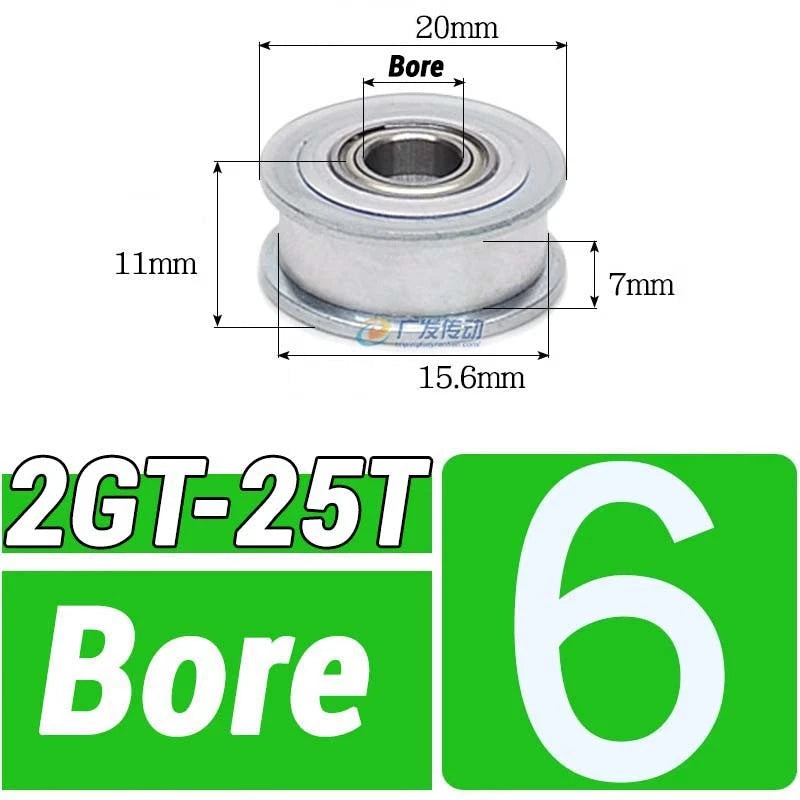 GT2 Timing Belt Pulley 16-100 Teeth 6-10mm Teeth Width Bore 3mm-25mm For 3D