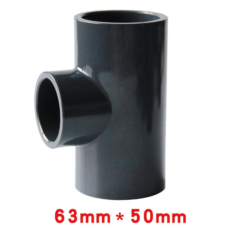 PVC Reducing Tee Pipe & Fittings Solvent Weld Pressure Adapter Connector Black