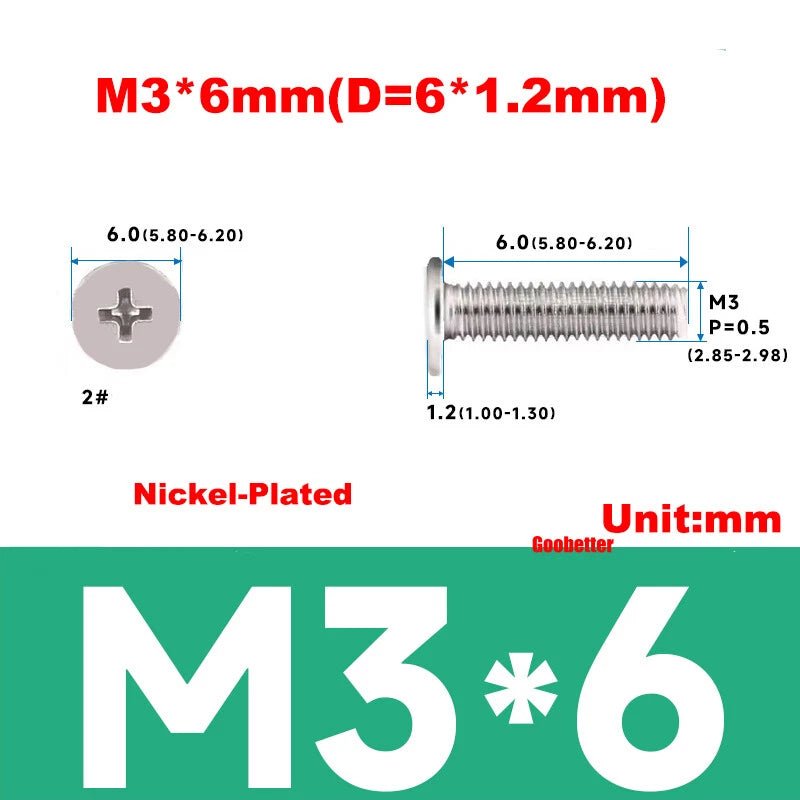 M3 Ultra Thin Wafer Flat Head Phillips Screws – Super Low Profile for Laptops & Electronics (3–6.5mm Thread Lengths)