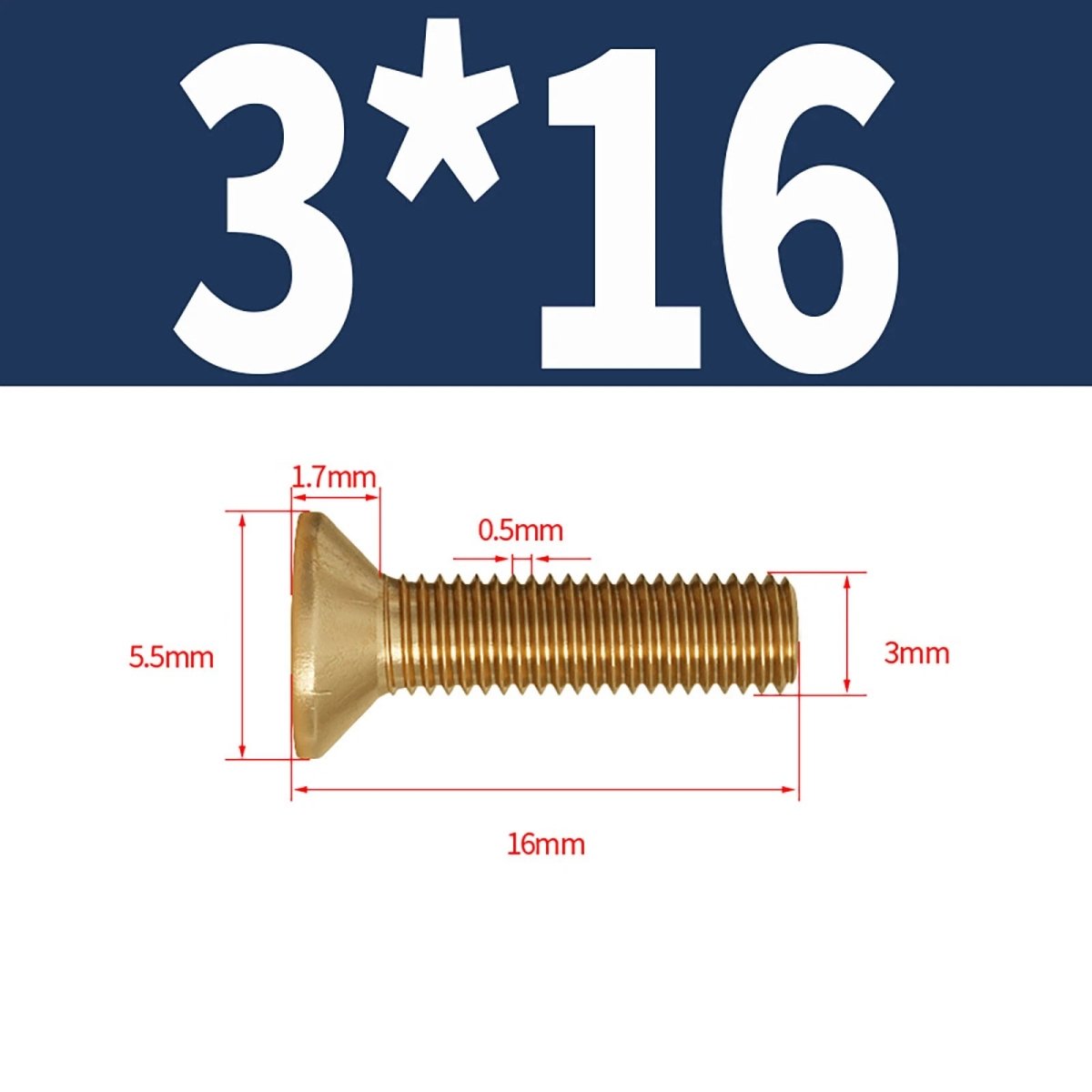 Brass Pozi Countersunk Machine Screws DIN 965 M2 - M8 Flat Head - HomeDIYer