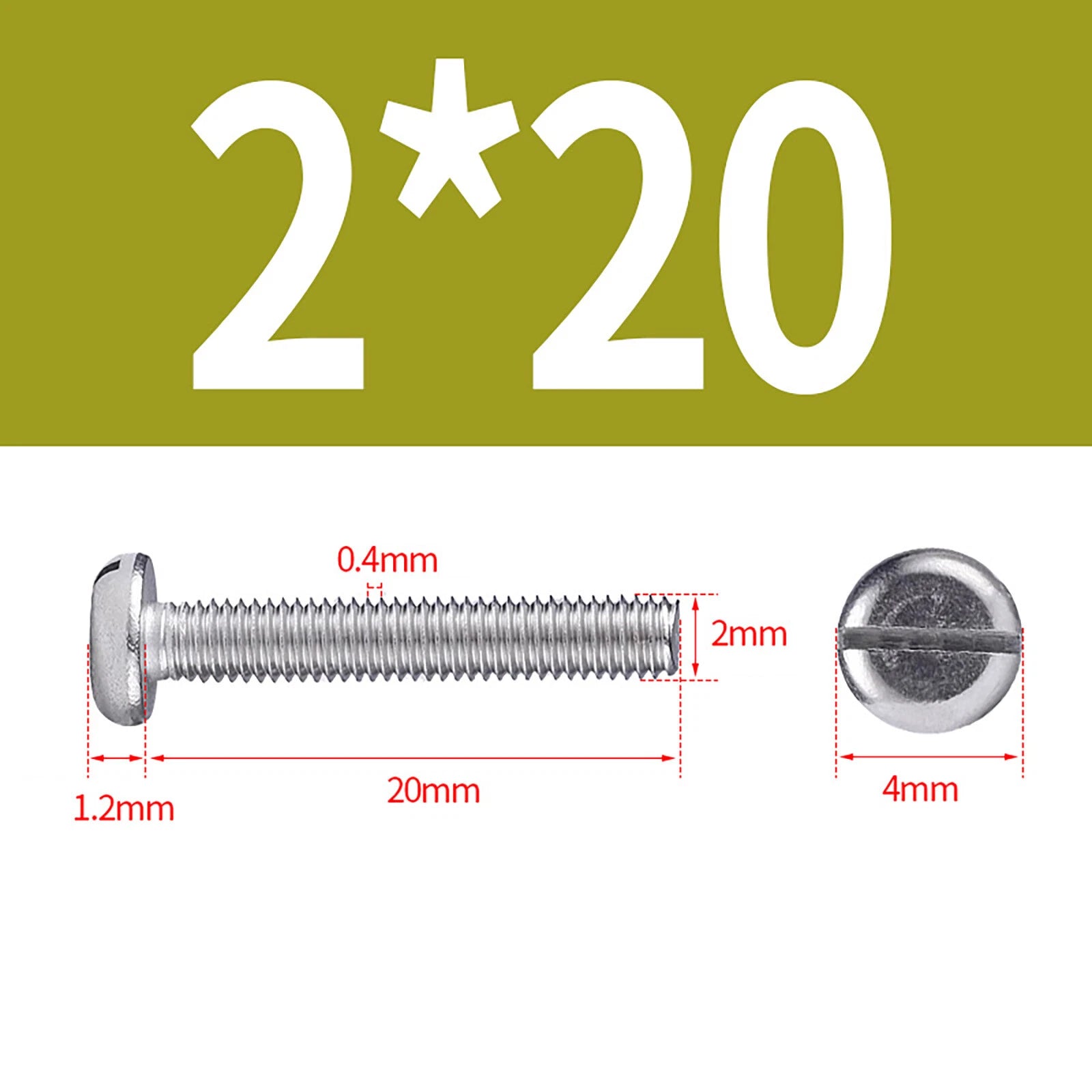 M1.6 to M10 Slotted Cheese Head Machine Screws | A2 Stainless Steel DIN 84