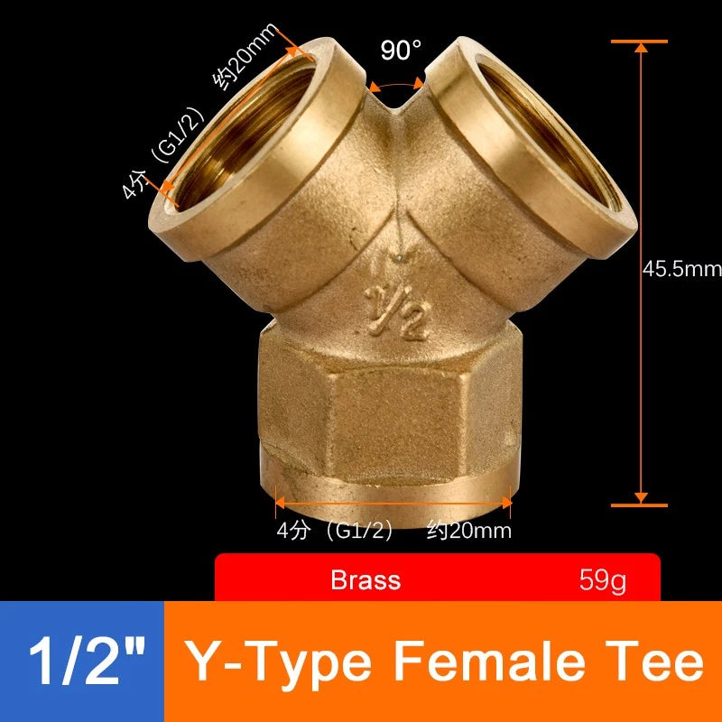 Brass Threaded Pipe Fittings 1/2" & 3/4" — Tee, Elbow, Joint, Cross, Cap & More