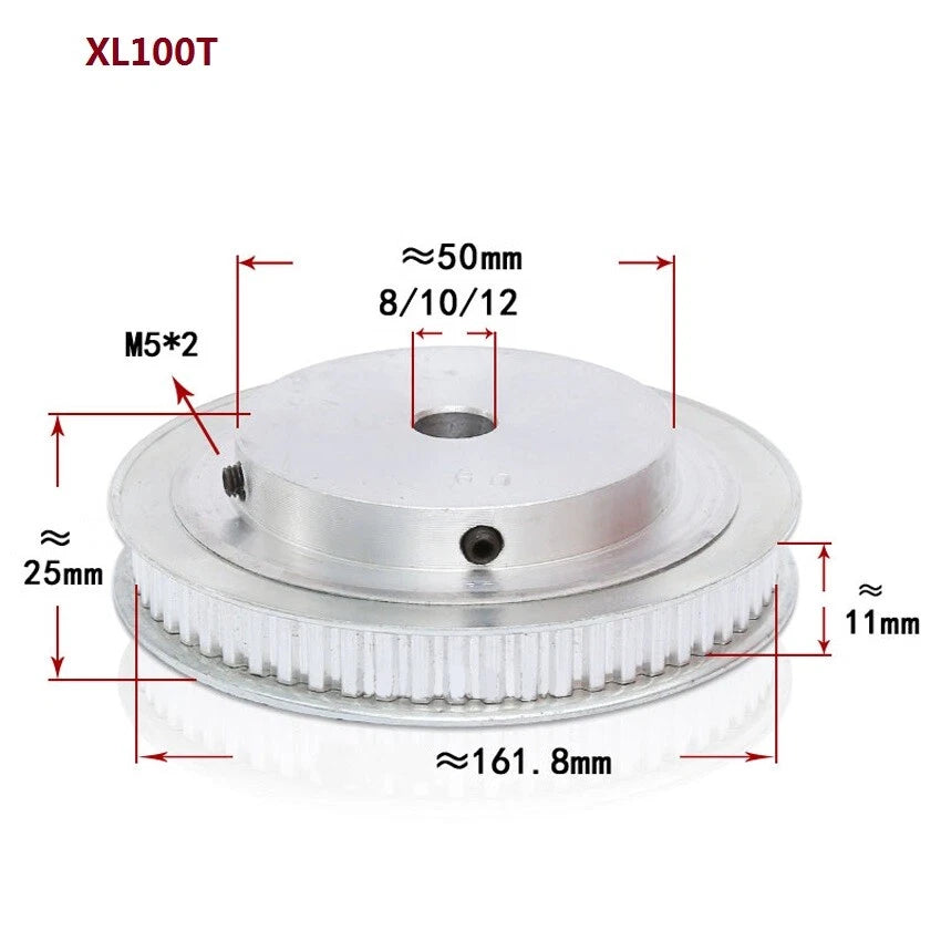 XL10-100T Timing Belt Pulley Pitch 5.08mm Synchronous Wheel Tooth Width 11mm