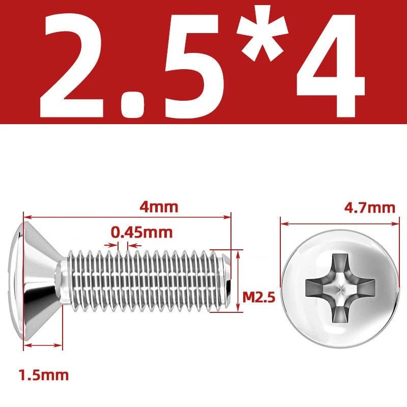 Phillips Oval Head Machine Screws Stainless Steel — M1.6 to M10, All Sizes - HomeDIYer