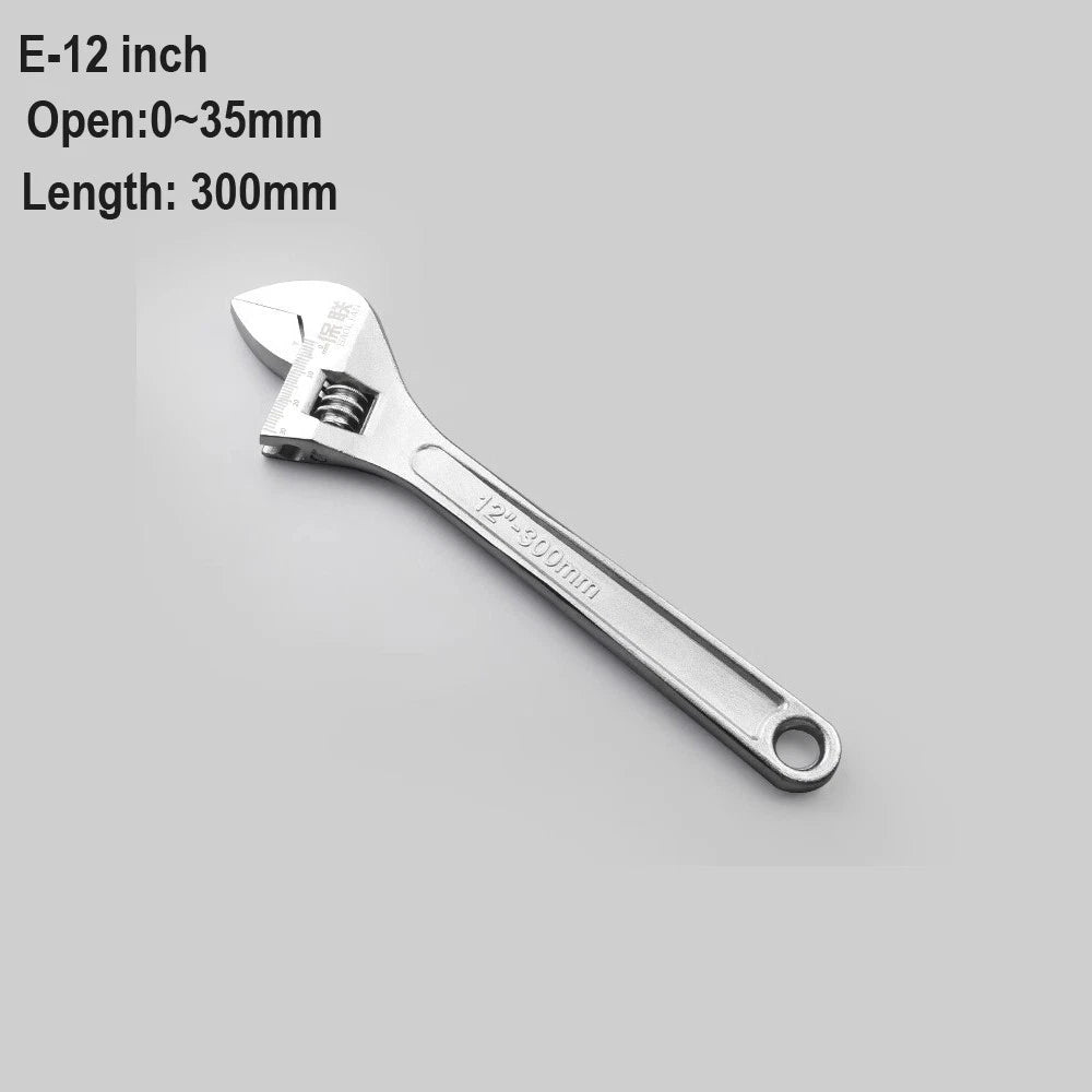 Adjustable Spanner Wrench 6 8 10 12"  Cr-V Steel Metric Scale Strong Grip Handle