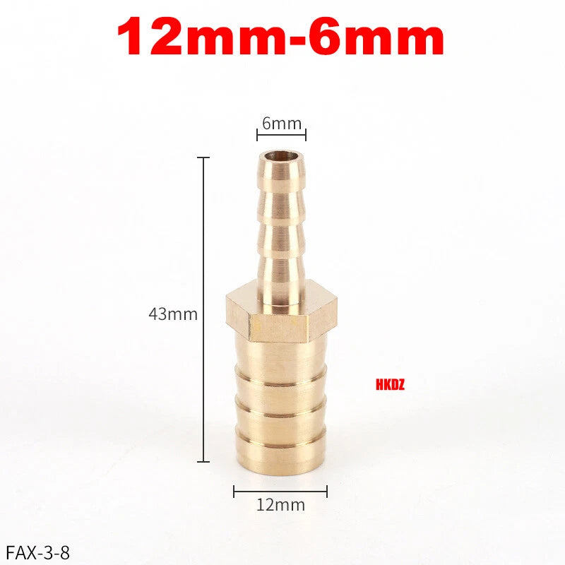 Brass Barbed Hosetail Straight Connector — Air Water Fuel Gas Hose Joiner