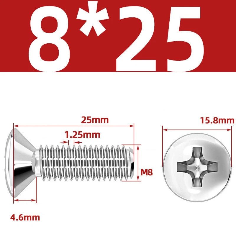 Phillips Oval Head Machine Screws Stainless Steel — M1.6 to M10, All Sizes - HomeDIYer