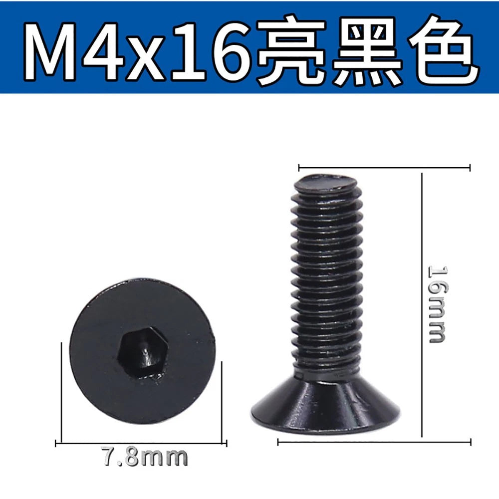 M3.5 / M4 Countersunk Hex Socket Screws — Anodized Aluminum Alloy, 10 Colors