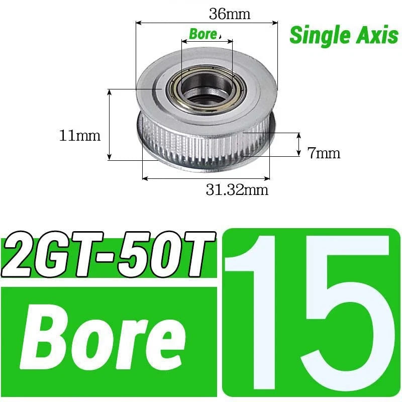 GT2 Timing Belt Pulley 16-100 Teeth 6-10mm Teeth Width Bore 3mm-25mm For 3D