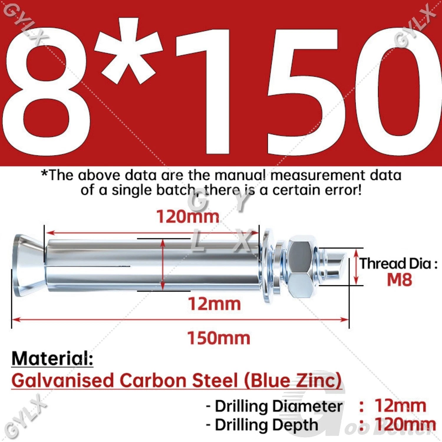 Concrete Expansion Bolts Wall Anchor Screws — M6 to M20 | Stainless Steel & Zinc Plated
