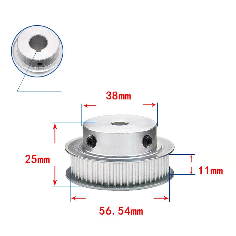 3M Timing Belt Drive Pulley BF-Type 15T-100T Bore 3-25mm For 10mm Width Belt