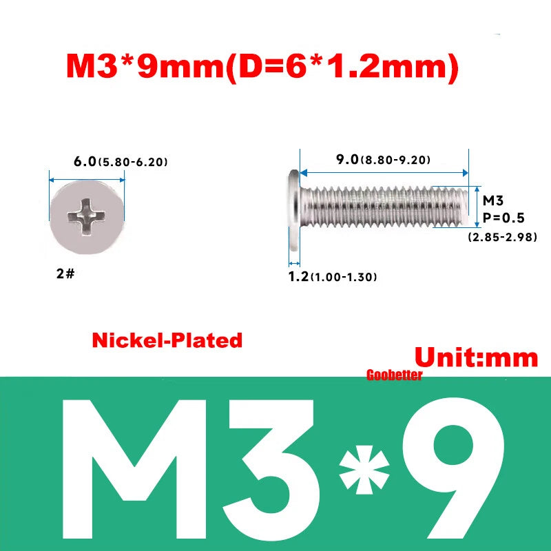 M3 Ultra Thin Wafer Flat Head Phillips Screws – Super Low Profile for Laptops & Electronics (3–6.5mm Thread Lengths)