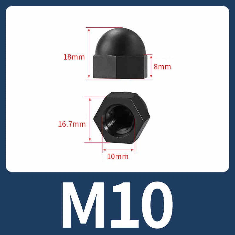 Nylon Plastic Screw Caps-Hex Nut Cover Protective Cap Set for Bolts Black/White