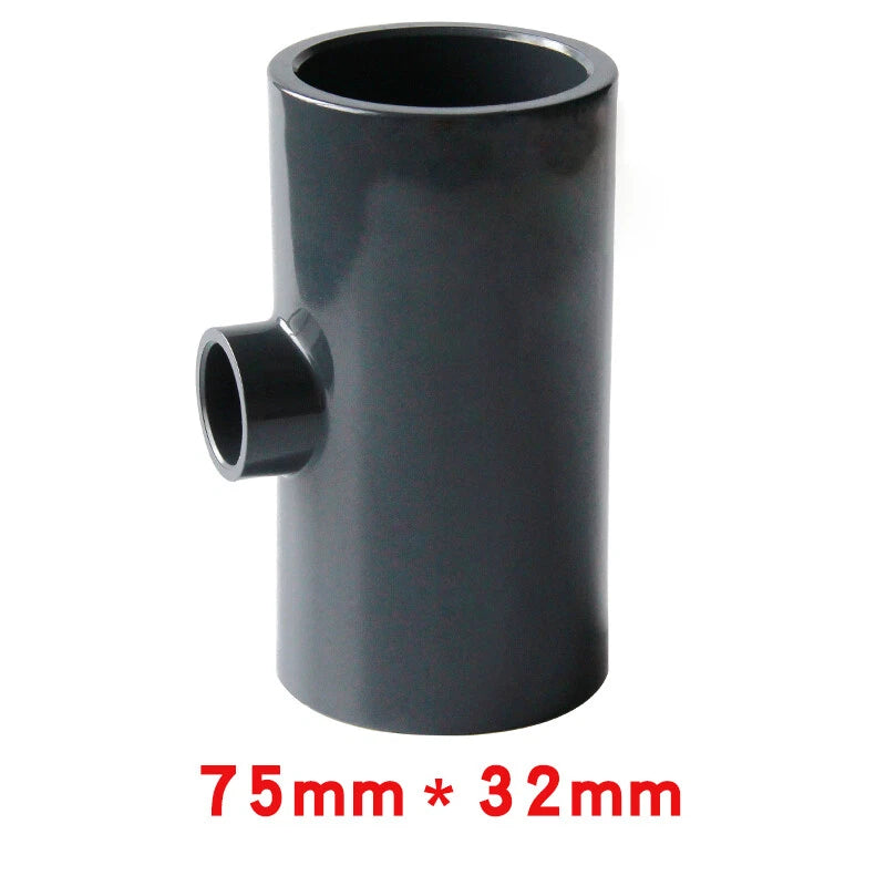 PVC Reducing Tee Pipe & Fittings Solvent Weld Pressure Adapter Connector Black