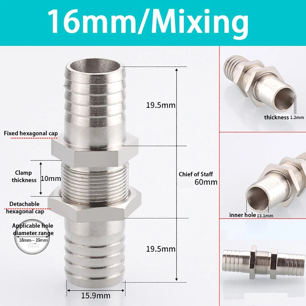 Copper Straight Hose Connector Double-Sided Female Thread