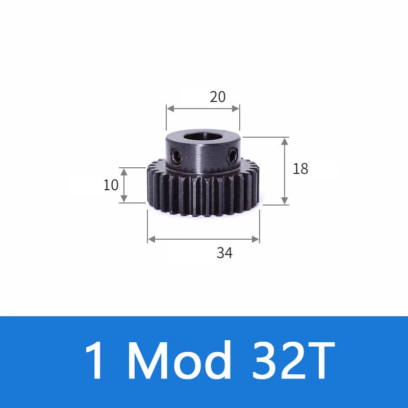 Spur Gears 1 Mod Transmission Gear With Step 45# Steel Pinion Motor Gear 12T~52T