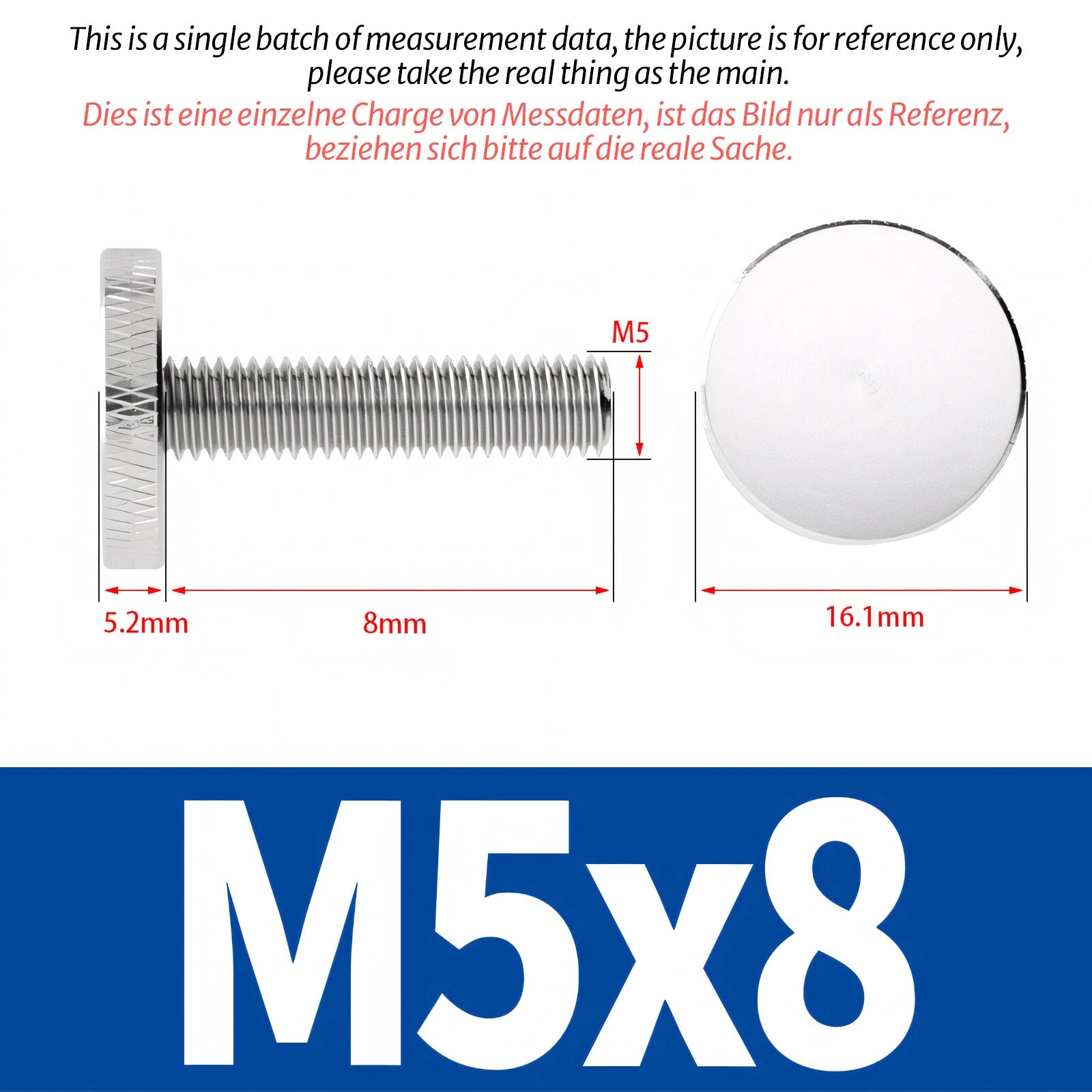 Knurled Thumb Screws with Large Flat Head — A2 Stainless Steel & Galvanized, M3 to M10