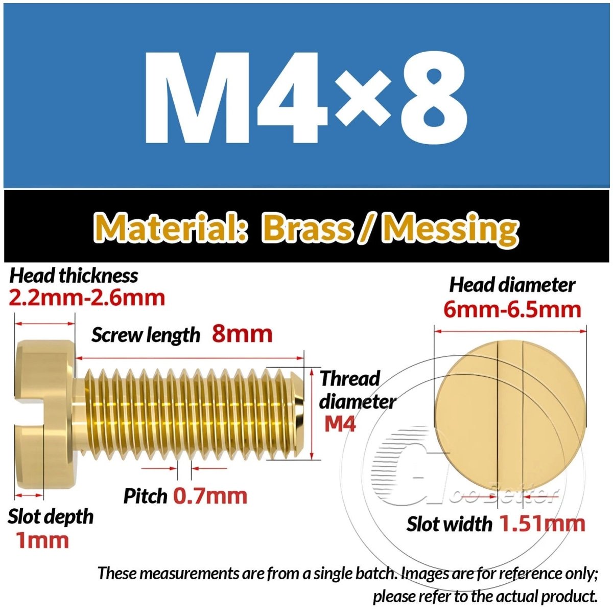Brass Slotted Pan Head Machine Screws — M2 to M10, Multiple Lengths - HomeDIYer