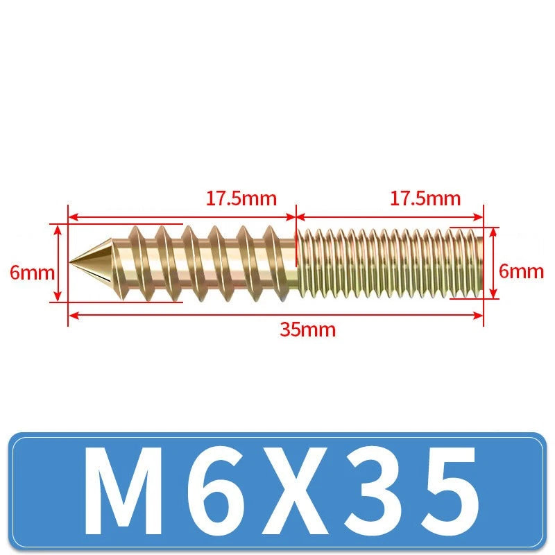 M4 M5 M6 M8 M10 M12 WOOD TO METAL DOWELS DOUBLE ENDED THREADED FURNITURE SCREWS