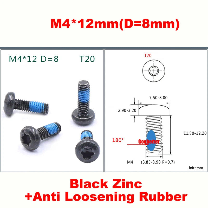 PM1.2–M5 Torx Pan Head Machine Screws – Carbon / 304 Stainless Steel, Micro Plum Round Head Bolts