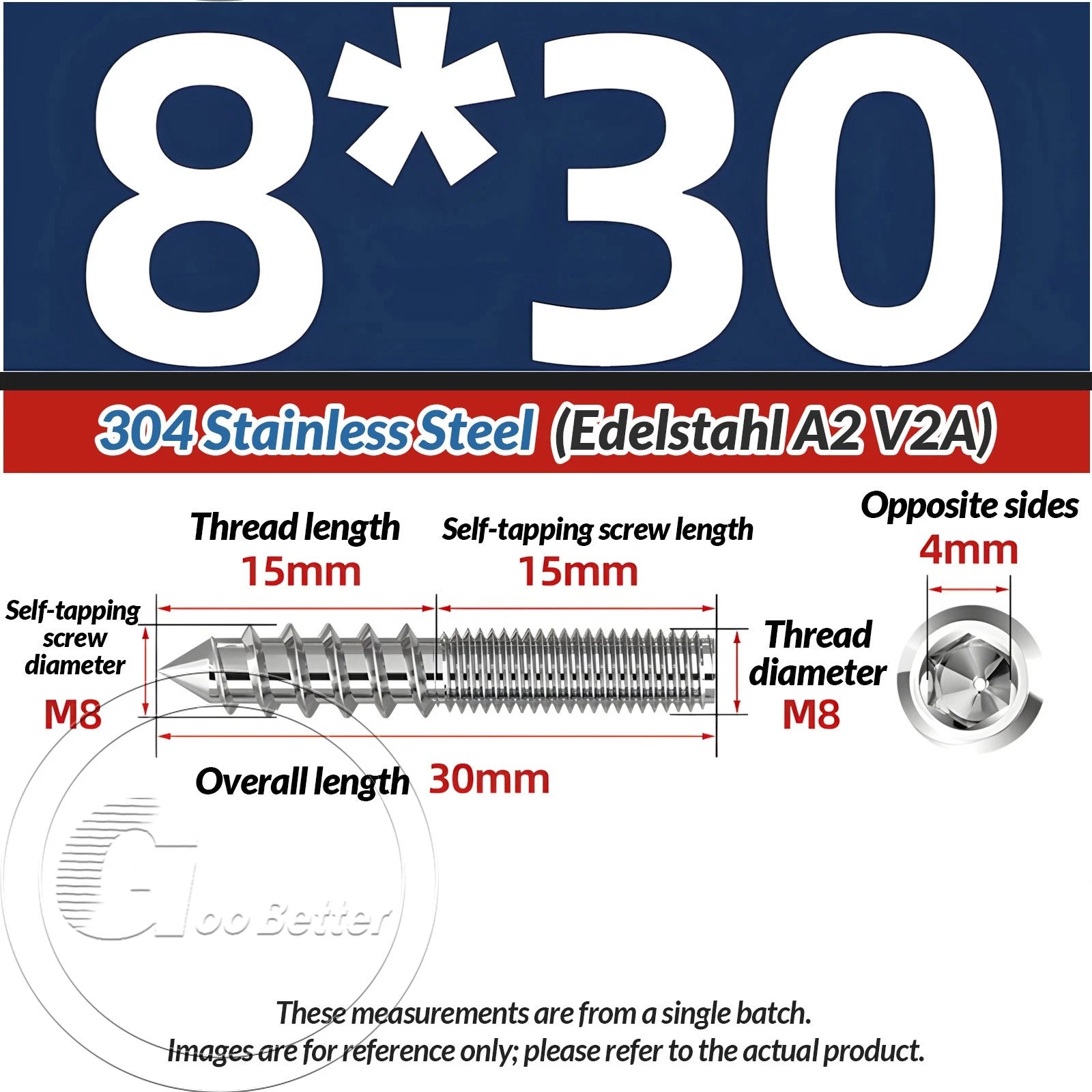 STAINLESS STEEL Wood To Metal Dowels Hanger Bolts Dual Thread Screws Furniture