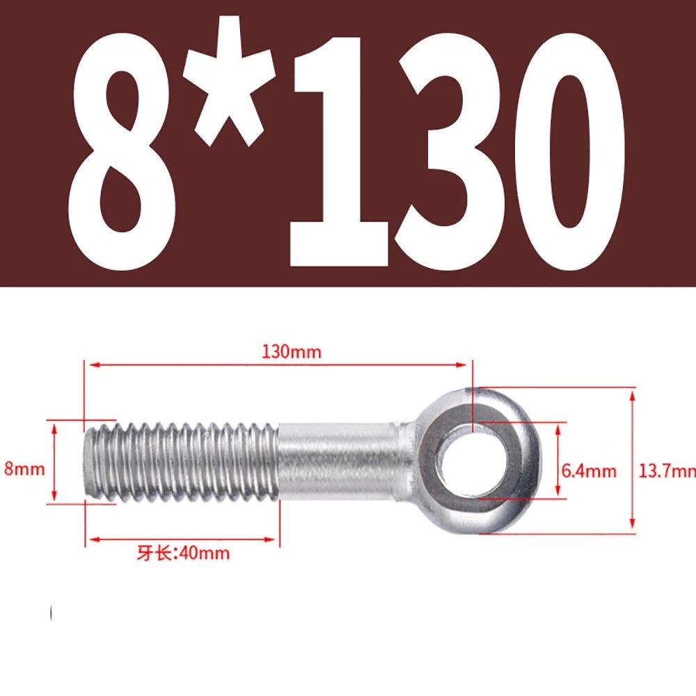 M5 - M24 A2 304 Stainless Steel Partially Threaded Forged Eye Bolts with Rings for Wire Rope & Hanging - HomeDIYer